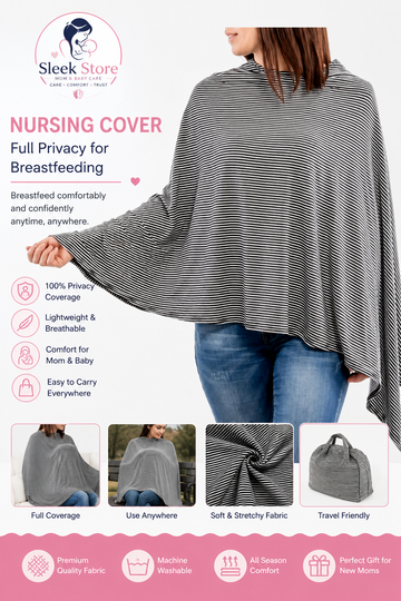 Premium Nursing Cover for Breastfeeding – Full Privacy | Soft & Breathable Feeding Cover for Moms
